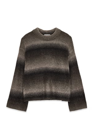 Brown Ombre gestrickter Pullover in Übergröße