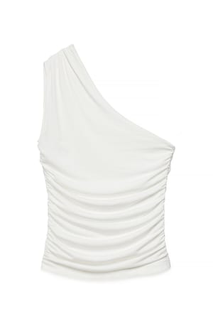 White One-Shoulder-Top