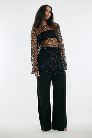 Black Glitzerndes Minikleid mit offenem Rücken