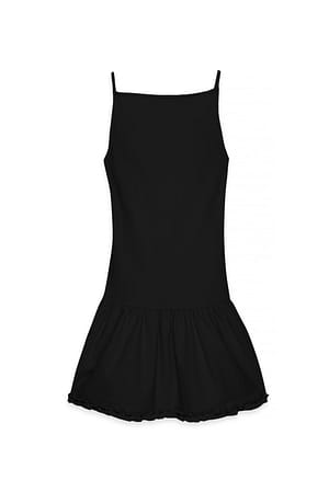 Black Minikleid mit Rüschen und offenem Rücken