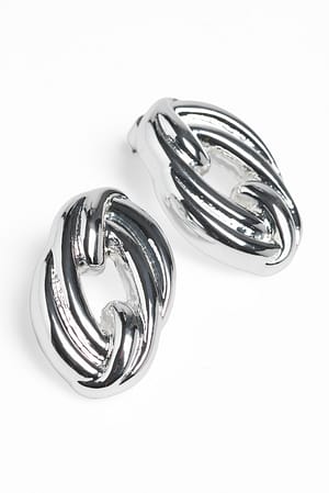 Silver Oval Earrings