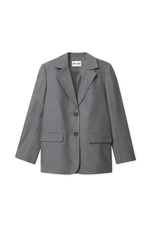 Dark Grey Oversized flanellblazer