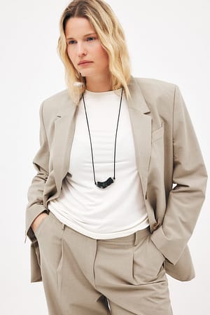 Sand Meleret blazer i overstørrelse