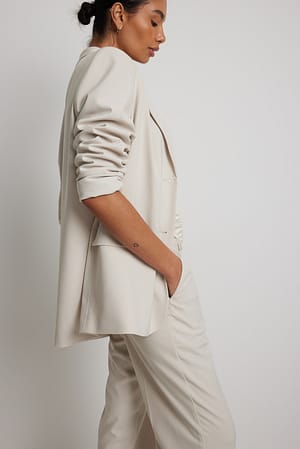 Sand Oversized Classic Blazer