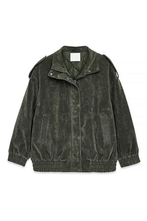 Grey Oversized jack van imitatiesuède