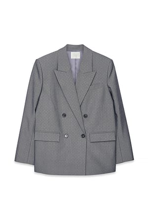 Grey Oversized blazer med rhinestones