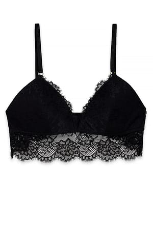 Black Padded Lace Bralette