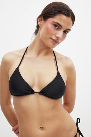 Black gepolstertes Triangel-Bikini-Oberteil