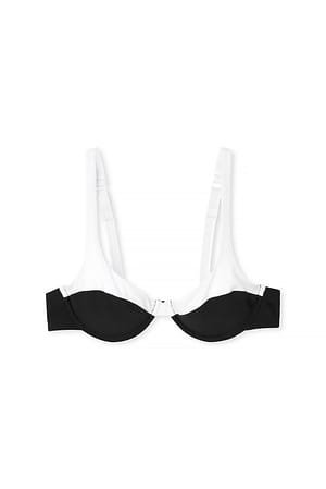 Black/White Bikini-BH med panel