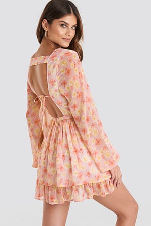 Open Back V-neck Dress