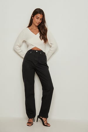 Black Biologique jean taille haute