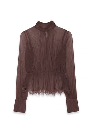 Brown Peplum-bluse