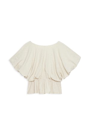 Offwhite Peplum Draped Top