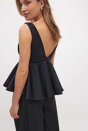 Black Peplum Top