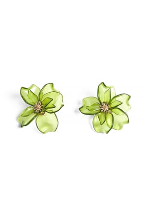 Green Øreringe med blomsterblomst