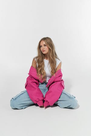 Pink PU-Bomberjacke