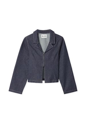 Rinse Wash Nadelstreifenes Denim-Hemd