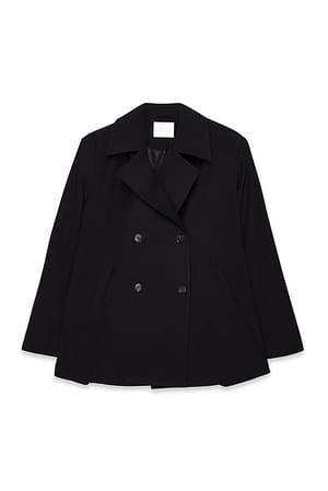 Black Gabardina con detalle de pliegues