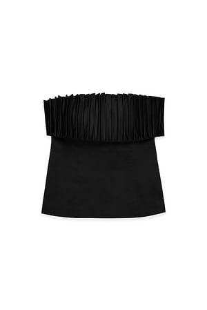 Black plissiertes Bandeau-Top