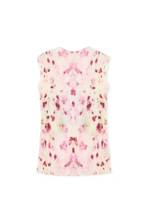 Light Pink Print Plissiertes Minikleid