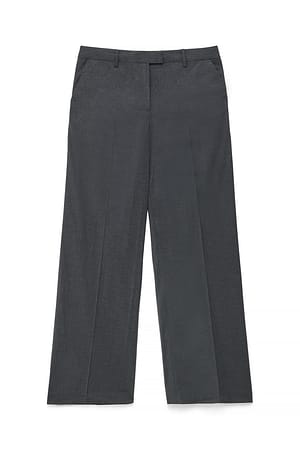 Dark Grey Kostymbyxor med klaffickadetaljer
