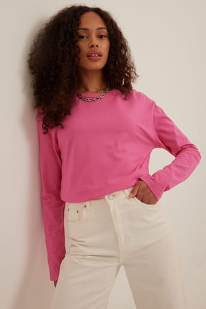 Pink Top de manga larga oversize orgánico
