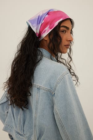 Brushed Flower Print Printed Hair Scarf