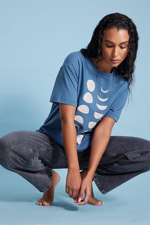 Dark Blue Bedrucktes T-Shirt