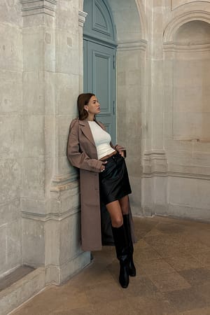 Black PU Mini Skirt