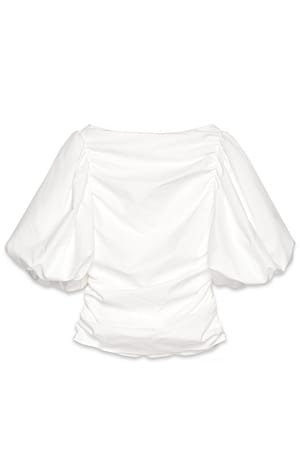 White Puff Sleeve Top