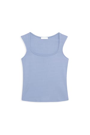 Light Blue Punto-Top ärmellos