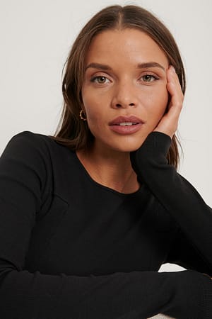 Black Seam Detail Top