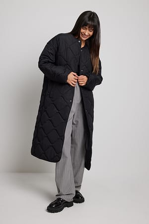 Black Gequilte jas