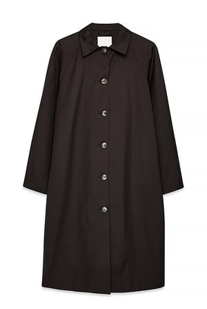 Brown Raglan Sleeve Trenchcoat
