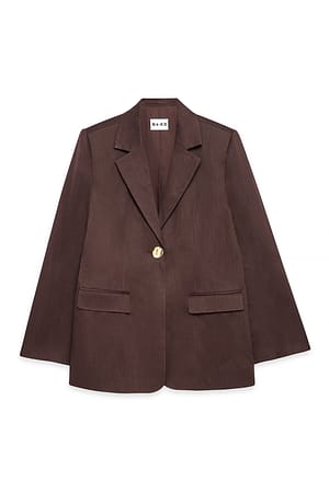 Brown Regular Blazer with Wide Sleeves