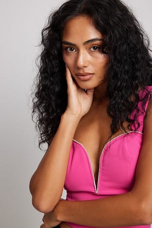 Fuchsia Purple Top met strass-detail