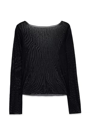 Black Strass-Oberteil