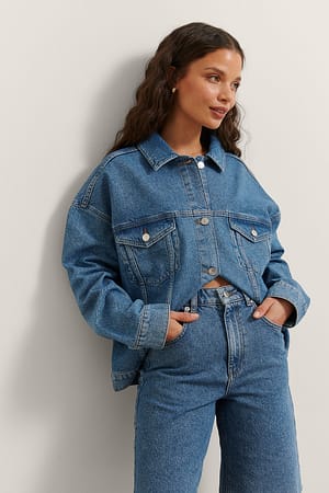 Denimjack met twee kleuren