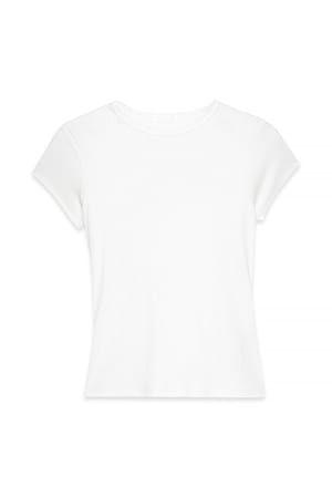 Offwhite Ribbed Short Sleeve T-shirt