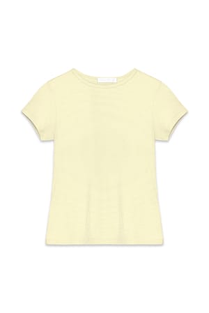 Light Yellow Ribbed Short Sleeve T-shirt