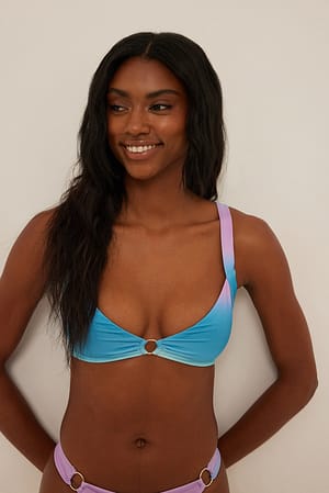 Multi Colour Print Bikinitop met ringdetail