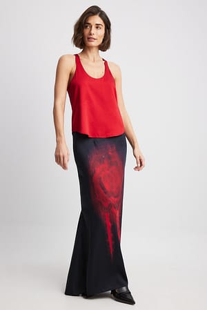 Print Rose Print Skirt