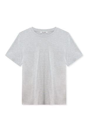 Grey Melange Rundhals T-Shirt aus Baumwolle