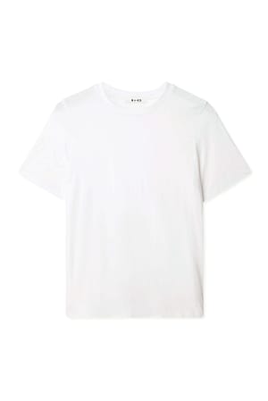 White Rundhals T-Shirt aus Baumwolle