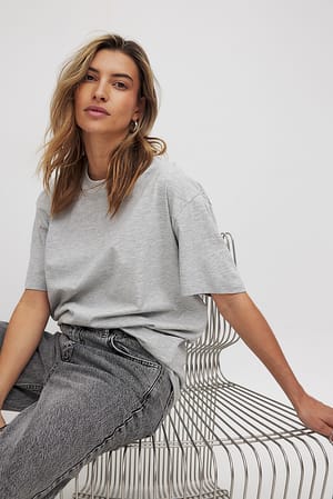 Grey Melange Oversize-T-Shirt
