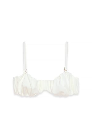 Cream Bikinitop med flæser
