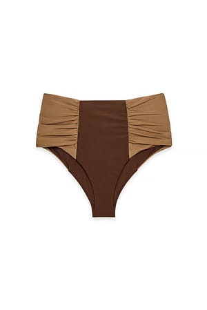Brown Multi Bikini-Höschen mit Rüschen