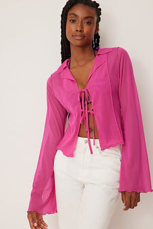 Pink Flæsebluse