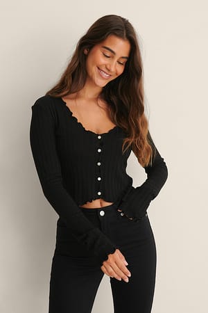 Black Babylock Ribbed Top