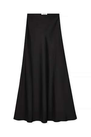 Black Satin Maxi Skirt